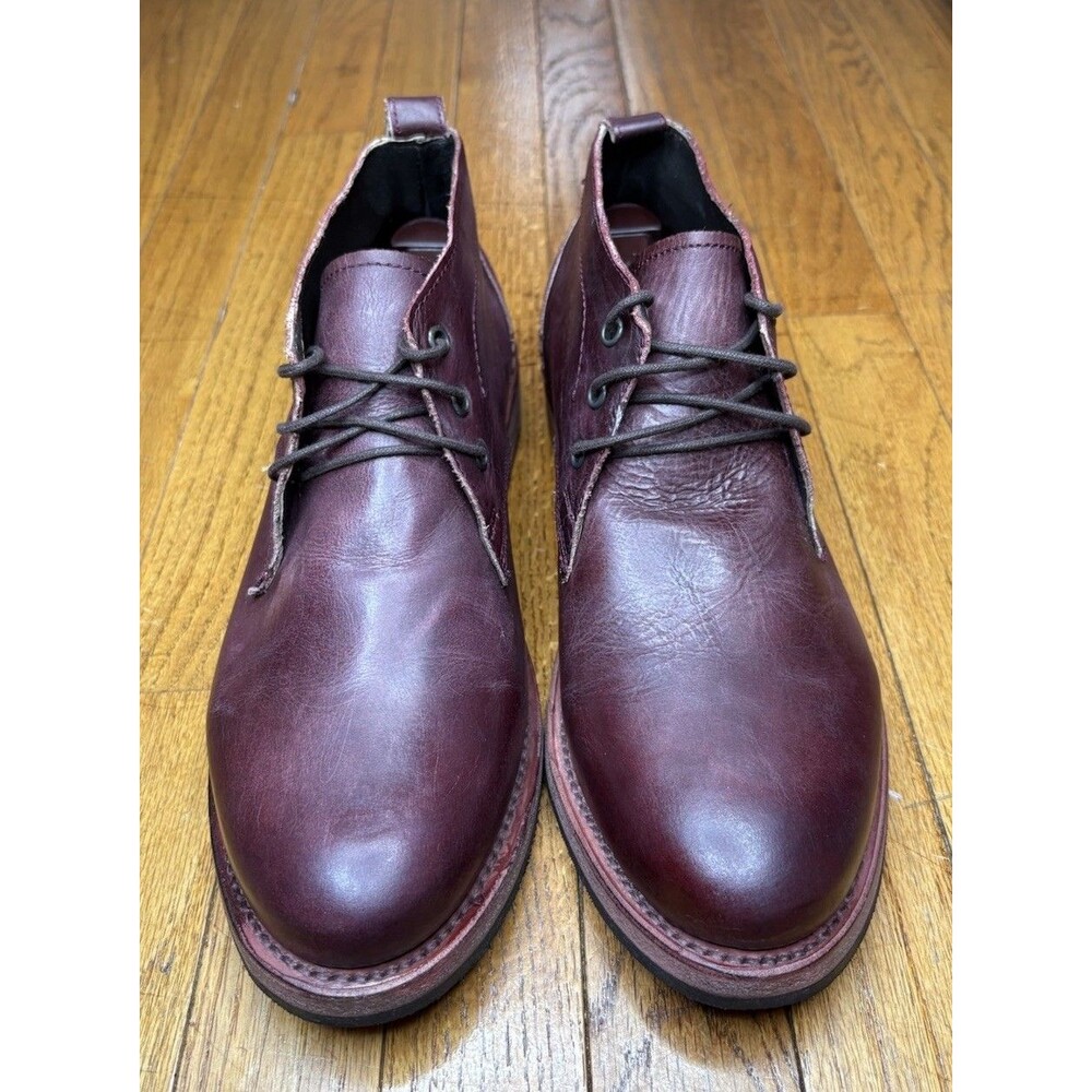 Freebird McCoy Burgundy Wine Leather Western Ankle Boots Men's Size 11 EUC Box